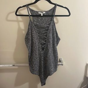 Express Large Grey Cutout Bodysuit
